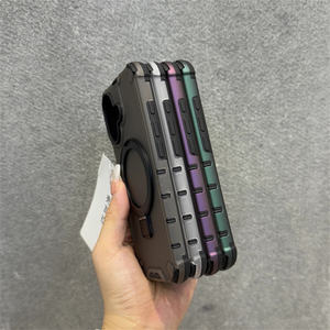 Funda de teléfono móvil a prueba de golpes Kickstand para <span class=keywords><strong>iPhone</strong></span> <span class=keywords><strong>12</strong></span> 13 14 Plus 15 16 17 Air <span class=keywords><strong>Pro</strong></span> Max contraportada con soporte de anillo magnético - Product Image 2