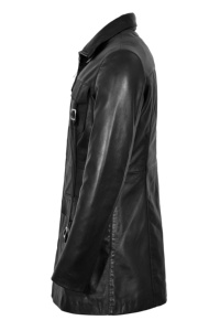 Manteau pour femme en cuir Nappa noir 100% véritable, coupe classique, finition premium, marque privée, OEM/ODM, vente en gros, luxe - Product Image 4