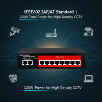 Precio de Fábrica al por Mayor, Control Remoto a Distancia, Switch Administrado en la Nube de 120w, 8 Puertos PoE, 1000mbps, Salida DC48v