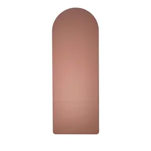 Nude Color Vegan PU gewölbte Form Yoga matte Gummi mit metallisch bedrucktem, geprägtem Logo Body Line ovale Form Matt PU Yoga matte