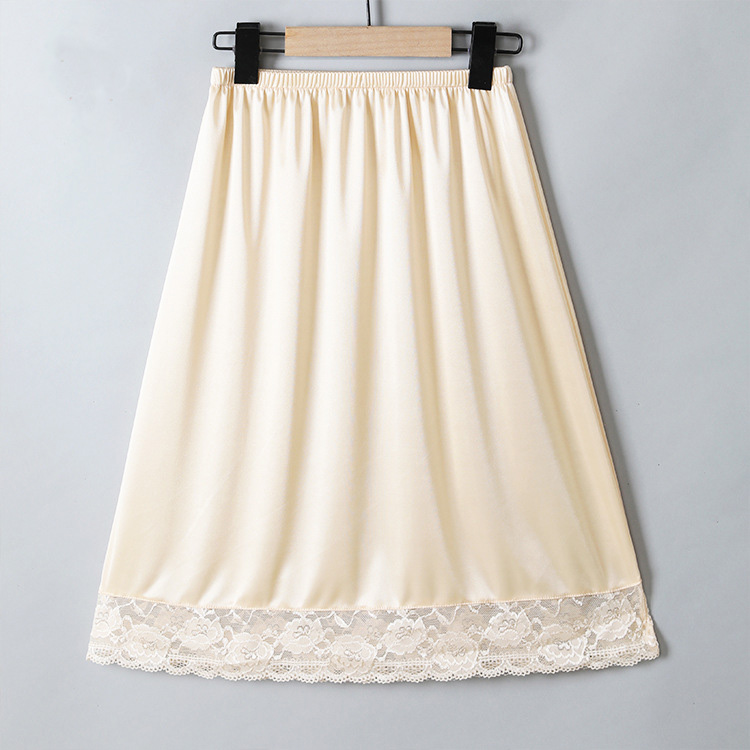 55cm Long Women Satin Half Slip Underskirt - A Line Petticoat