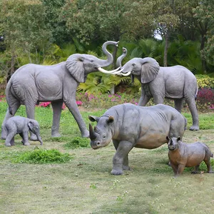 Garten dekoration im Freien Glasfaser Elefant/Elefant lebensgroße Glasfaser Figur/Elefant Statue Requisite zu verkaufen