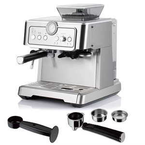 Machine à café <span class=keywords><strong>expresso</strong></span> et cappuccino programmable semi-automatique RAF, boîtier en acier inoxydable, pression de 15 bars, prise EU pour hôtels - Product Image 2