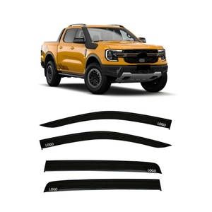 Déflecteurs de vitres noirs en PC moulés par injection pour Ford Ranger 2023 – Protection contre la pluie et le vent - Product Image 1