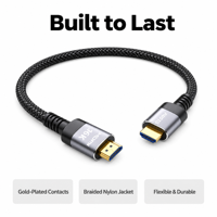 Câble Ultra 96 Gbps avec blindage tressé 2.2, résolution 16K, 240 Hz UHD pour projecteur, ordinateur, home cinéma, moniteur, écran
