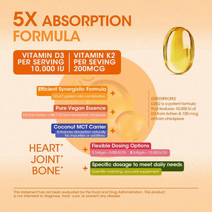 Suplementos Nutricionales para Adultos OEM/ODM, Apoyo para la Salud de Huesos, Corazón y Articulaciones, Vitamina D3 K2 en Cápsulas Blandas, Dosis Personalizable, Bajo en Azúcar - Product Image 4