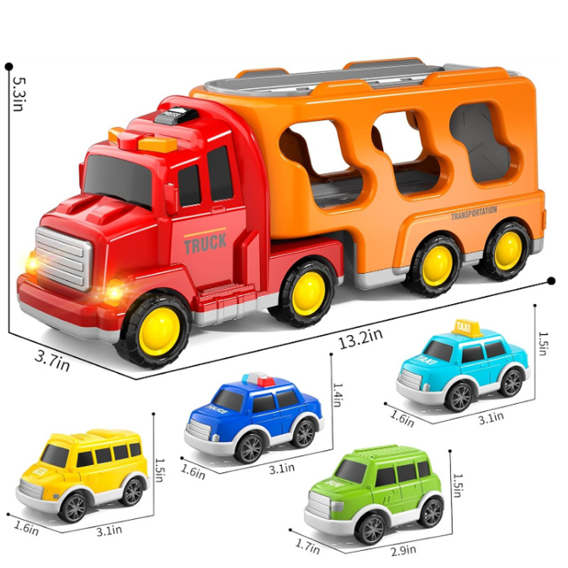 [Coche de almacenamiento naranja] 1 carro 4 coches-caja de color
