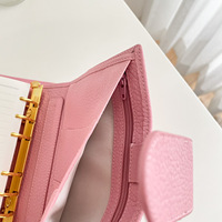 Libreta de Moda de Alta Gama, Cuaderno de Cuero con Patrón Litchi para el Reto del Dinero, Agenda A6 A7 A5, Cartera Exótica Suave para Presupuesto