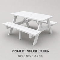 Vente en gros d'usine de mobilier d'extérieur pour patio et jardin Table d'extérieur Table et banc de pique-nique en PEHD