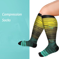Chaussettes de Compression Grande Taille Femmes Hommes Mollet Large 20-30 Mmhg Extra Large Genou Haute Chaussette de Compression