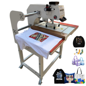Hoge kwaliteit 40x60 elektrische warmtepersmachine voor T-shirts kleding bedrukking semi-automatische vlakbedprinter handmatige uitvoering - Product Image 1
