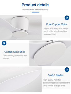 Hiện Đại Trang Trí Thương Mại Giá Rẻ Giá Trong Nhà Thông Minh Giả Điện Cieling Fan 3 ABS Lưỡi DC Động Cơ Điều Khiển Từ Xa Fan Trần - Product Image 3