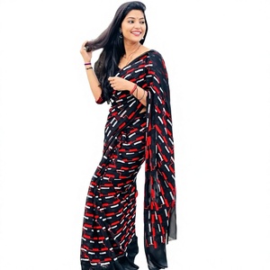 Indian Boutique Banglory Silk Women <b>Saree</b> Georgette With Red Dhaga Indian Traditional Wedding Outfit Floor Length Silk For women - Product Image 1