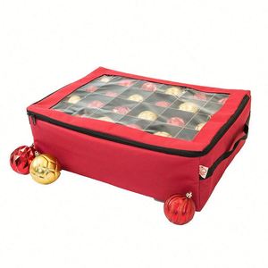 Caja de Almacenamiento para Adornos Navideños con 64 Compartimentos Ajustables y Cierre de Cremallera - Product Image 2