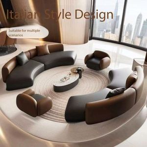 Ensemble de canapés de <span class=keywords><strong>bureau</strong></span> en cuir de style italien avec un design moderne pour le <span class=keywords><strong>bureau</strong></span> à domicile et l'utilisation commerciale - Product Image 2
