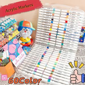 Rotuladores de Gouache de Secado Rápido para Niños, Resistentes al Agua, No Manchan, Acrílicos, 48 Colores, Punta de 1 mm, para Papel Pintado a Mano - Product Image 1