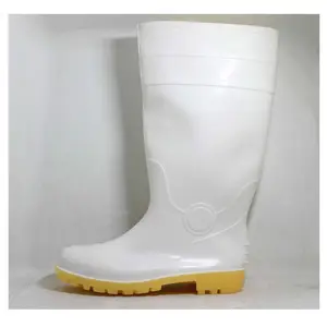 S5标准白色钢鞋头防滑耐油防水食品工业安全聚氯乙烯雨靴
