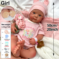 Poupées Reborn Réalistes en Silicone Intégral, 20 Pouces, Modèle Bettie, Douces au Toucher, Peuvent Utiliser une Sucette, Bébé Nouveau-né pour Enfants, Compagnon et Cadeau de Fête