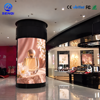Affichage LED flexible cylindrique d'intérieur, module souple personnalisable, salle d'exposition immersive à 360 degrés, mur vidéo LED couleur pleine