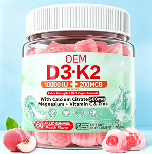 Gomitas de Vitamina D3 K2 OEM con Calcio, K2, <span class=keywords><strong>Magnesio</strong></span>, Vitamina C <span class=keywords><strong>y</strong></span> <span class=keywords><strong>Zinc</strong></span> <span class=keywords><strong>para</strong></span> una Absorción Superior, Veganas - Product Image 1
