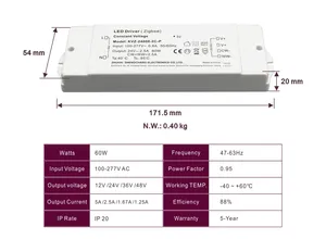 Ul Fcc Enec Led Verlichting Ble Wifi Zigbee Cct Rgb Rgbw Rgbcw 24V Voeding Dimbare Led Driver 12V