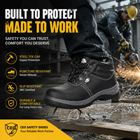 Chaussures de sécurité montantes AOXIANG pour hommes, à lacets, anti-écrasement, avec embout en acier, en cuir véritable, pour la construction, l'usine et l'industrie