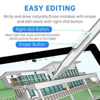 Stylet tactile actif numérique Uogic 1024 niveaux de pression Rejet de la paume Métal Compatible avec les surfaces d'ordinateurs portables Sony pour Asus pour Hp Dell