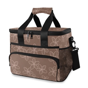 Bolsa Térmica Aislante para Entrega de Alimentos con Estampado Floral Hawaiano, Bolsa Aislante Reutilizable, Bolsa Refrigeradora Grande para Playa - Product Image 1