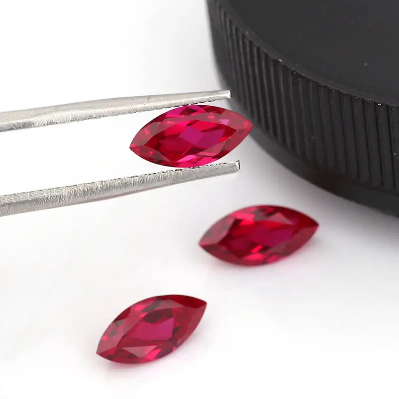 Madonna jewelry wholesale Lab Created Gemstones Ruby Stone diamonds 1ct 2ct 3ct Marquise cut ruby gemstones