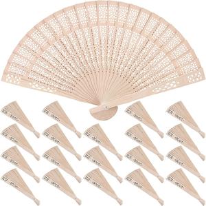 Éventail pliant classique en bambou fait main, gravé et peint, style pyramide, pour le Nouvel An chinois, les mariages et les cadeaux d'anniversaire - Product Image 5