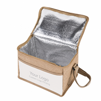Sac isotherme en jute naturel avec couvercle à fermeture hermétique en aluminium pour le transport de repas chauds ou froids