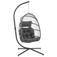 Fauteuil suspendu moderne en métal pour l'extérieur, pliable, avec support et coussin, double siège