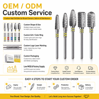 Personnalisation du logo OEM/ODM, divers revêtements, formes coniques et cylindriques, ensemble de fraises à ongles pour le retrait très efficace du vernis gel