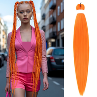 Extensions de cheveux synthétiques pré-étirées de haute qualité de 26 pouces pour tresses Ez, effet ombré, fixation à l'eau chaude, faciles à tresser