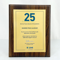 Plaque de certification en bois avec impression personnalisée, plaqué or et argent, pour trophées et récompenses d'entreprise