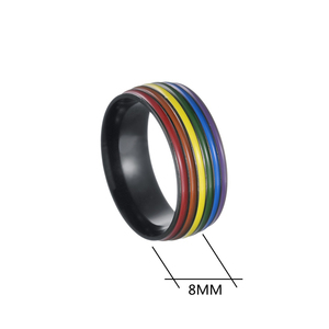 Großhandel trüben frei Emaille Regenbogen Edelstahl Lesben Homosexuell Lgbt Pride <span class=keywords><strong>Ring</strong></span> Schmuck - Product Image 2