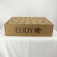 Boîte à fleurs personnalisée, logo couleur personnalisé imprimé, boîte d'emballage en papier kraft ondulé pliable avec impression extérieure