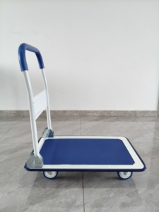 Chariot à plateforme pliable robuste avec roues silencieuses en PU, chariot à main en acier pour le transport <span class=keywords><strong>de</strong></span> marchandises en intérieur et en extérieur - Product Image 5
