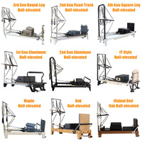 Reformer Pilates Professionnel avec Demi-Tourneuse pour Studio Commercial, Lit de Renforcement Musculaire avec Chariot Silencieux