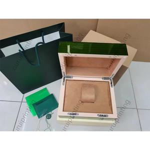 Boîte à remontoir de montres en bois vert brillant haut de gamme, personnalisable avec logo, nouveau design, durable, coffret cadeau, rangement supérieur pour montres - Product Image 3