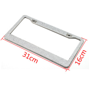 Ensemble de cadres de plaque d'immatriculation en métal de luxe, sertis de cristaux et de diamants, norme américaine - Product Image 3