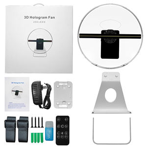 พัดลมโฮโลแกรม 3 มิติ แบบพกพา ชาร์จไฟได้ ใบพัดคู่ พร้อมพอร์ต USB  แสดงภาพโฮโลแกรม 3 มิติ แบบมองเห็นได้ด้วยตาเปล่า วางบนโต๊ะทำงาน - Product Image 5