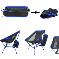 Chaise de camping pliable avec logo jaune, chaise de liquidation pour le camping en plein air, festival