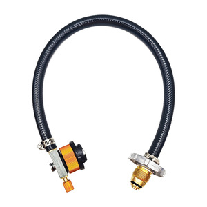 Válvula de recarga para estufa de gas con manguera para tanque de cartucho de camping, para todas las estaciones, de metal, para uso en exteriores. - Product Image 4