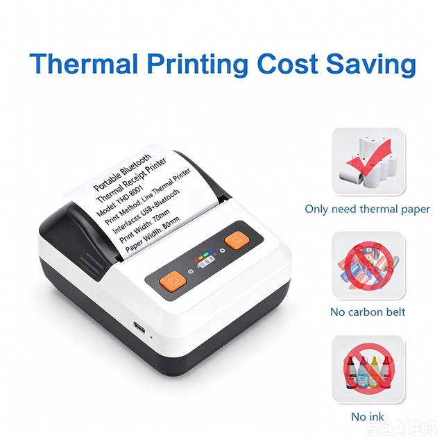 For Cheap Wireless 3-Inch 80mm Black Thermal Receipt Printer Mini Bill Portable USB+ for 203DPI 2600mAh Battery 1-Year