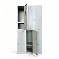 Casier de rangement en acier à six portes de style moderne ; ce produit est résistant à l'humidité et présente une conception autoportante et verrouillable.