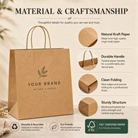 Sacs de shopping en papier kraft personnalisés avec poignées, recyclables, imprimés, pour cadeaux, chaussures, vêtements, emballages avec logo