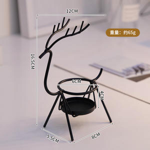 Meilleures ventes Porte-bougie en métal fer forgé en forme de renne Porte-bougie chauffe-plat en fer forgé en forme de cerf Décoration de table pour Noël Mariage Maison - Product Image 6