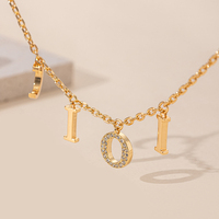 Collier avec pendentif étoile personnalisé en acier inoxydable plaqué or 18 carats Fanhua Jewelry D