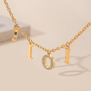 Collana con Ciondolo a Stella e Lettera Iniziale Personalizzata in Acciaio Inossidabile Placcato <span class=keywords><strong>Oro</strong></span> 18K di Fanhua Jewelry <span class=keywords><strong>D</strong></span> - Product Image 5